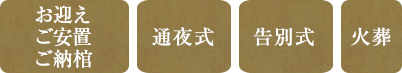 お迎え ご安置 通夜式 告別式 初七日 火葬